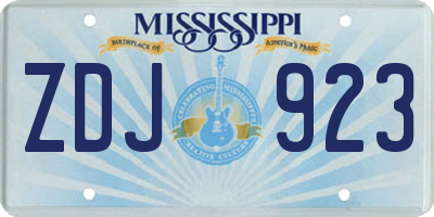 MS license plate ZDJ923