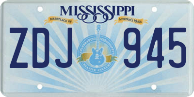 MS license plate ZDJ945