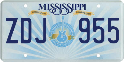 MS license plate ZDJ955