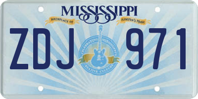 MS license plate ZDJ971