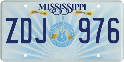 MS license plate ZDJ976