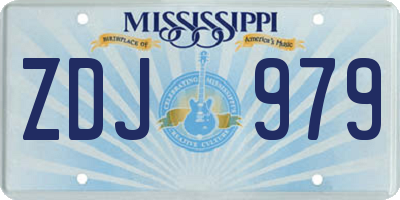 MS license plate ZDJ979