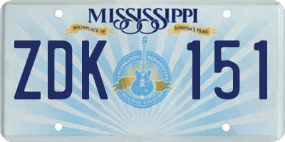 MS license plate ZDK151