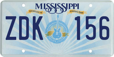 MS license plate ZDK156
