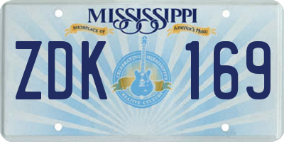 MS license plate ZDK169