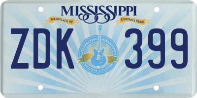 MS license plate ZDK399