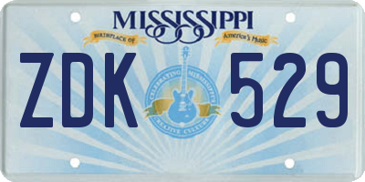 MS license plate ZDK529