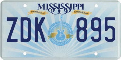MS license plate ZDK895