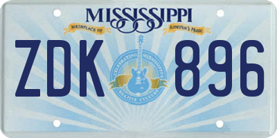 MS license plate ZDK896