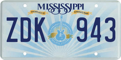 MS license plate ZDK943