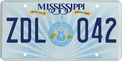 MS license plate ZDL042