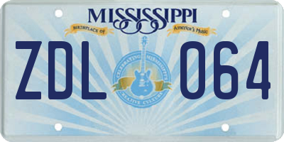 MS license plate ZDL064
