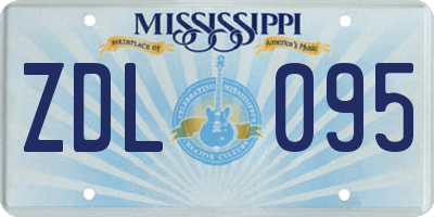 MS license plate ZDL095
