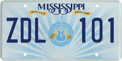 MS license plate ZDL101