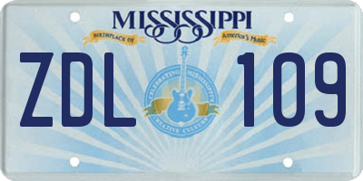 MS license plate ZDL109