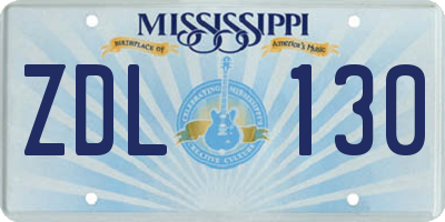 MS license plate ZDL130