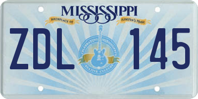 MS license plate ZDL145
