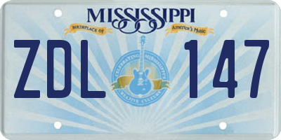 MS license plate ZDL147
