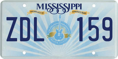 MS license plate ZDL159