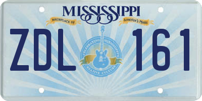 MS license plate ZDL161