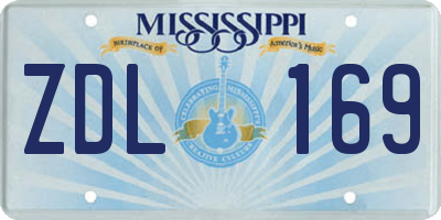 MS license plate ZDL169