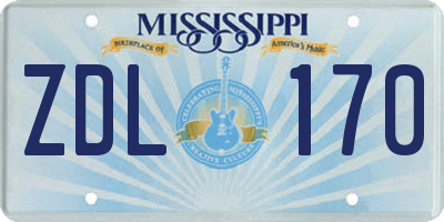 MS license plate ZDL170