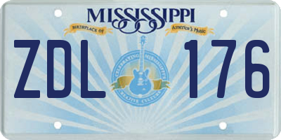 MS license plate ZDL176