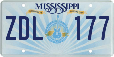 MS license plate ZDL177