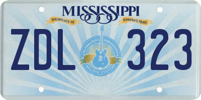 MS license plate ZDL323