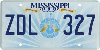 MS license plate ZDL327