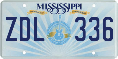 MS license plate ZDL336