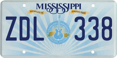 MS license plate ZDL338