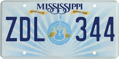 MS license plate ZDL344