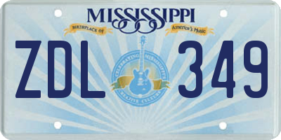 MS license plate ZDL349