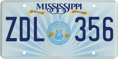 MS license plate ZDL356