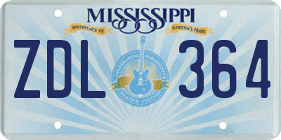 MS license plate ZDL364