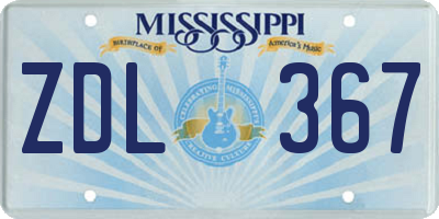 MS license plate ZDL367