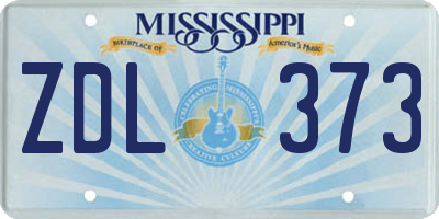 MS license plate ZDL373