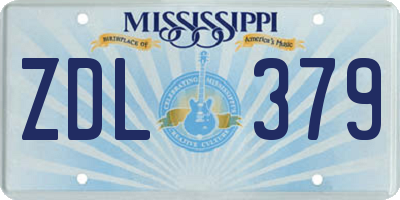 MS license plate ZDL379