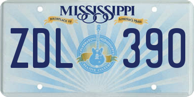 MS license plate ZDL390