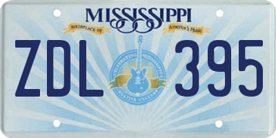 MS license plate ZDL395