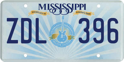 MS license plate ZDL396