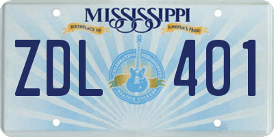 MS license plate ZDL401