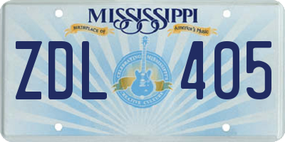 MS license plate ZDL405