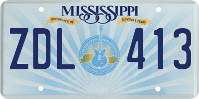 MS license plate ZDL413