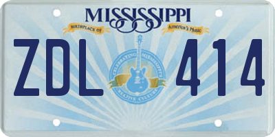 MS license plate ZDL414