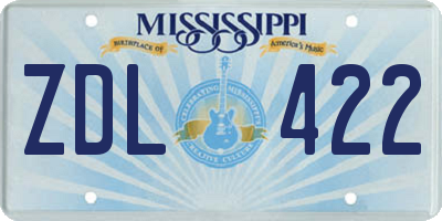 MS license plate ZDL422