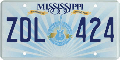 MS license plate ZDL424