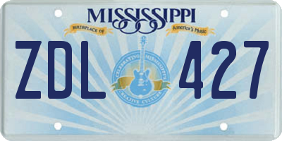 MS license plate ZDL427