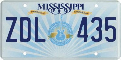 MS license plate ZDL435